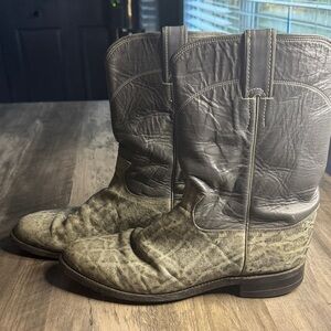 Justin Ranchwear 3019 Two-Tone Cowboy Boots in Gray - Made in USA